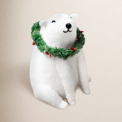 LIGHTED FELT CHRISTMAS POLAR BEAR