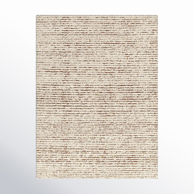 Gillian Striped Handmade Area Rug in Cream/Camel, Rectangle 9' x 12'