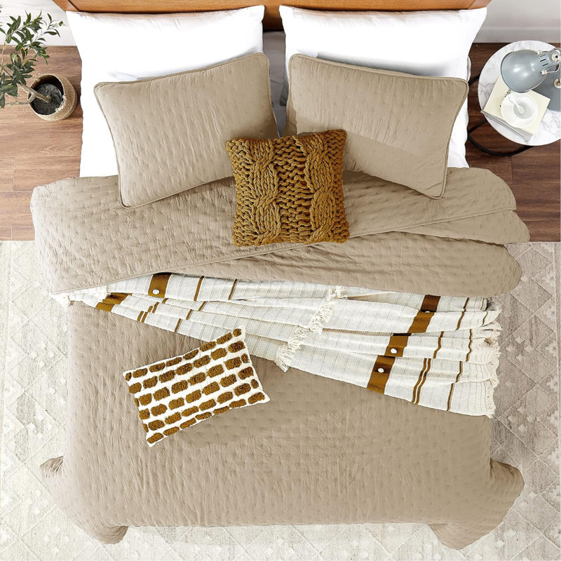 Ensembles de literie pour courtepointe de taille simple avec taie décorative, couvre-lit doux et léger, housse de lit matelassée pour couette mince, printemps été toutes saisons, 2 pièces, 68 po x 90 po