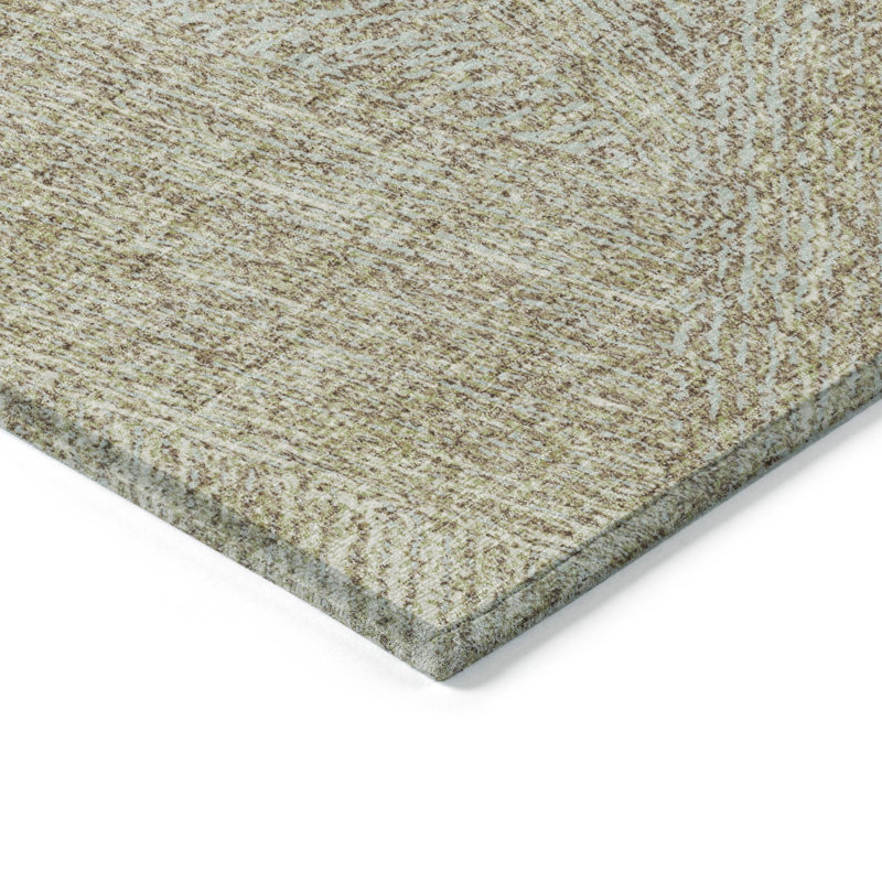 Putty Rectangular Machine Washable Indoor/Outdoor Rug