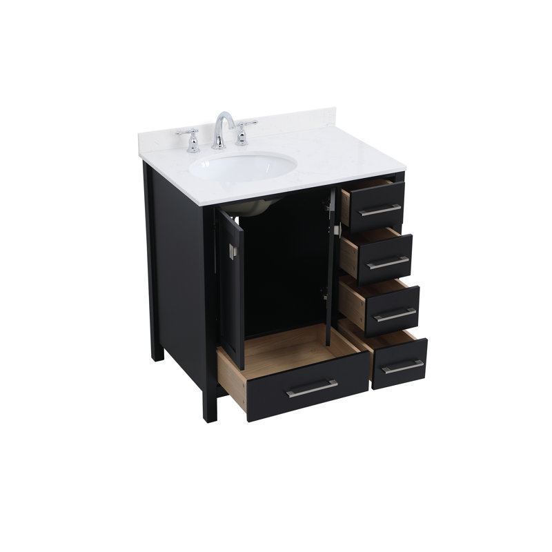 Ensemble de meuble-lavabo simple 32 po Irene, Noir