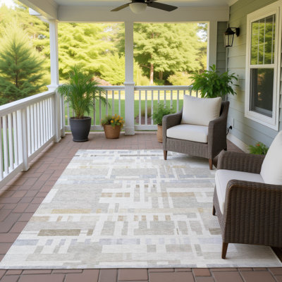 Tapis géométrique Chantille ACN3051 lavable à la machine pour intérieur/extérieur