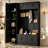 79-Inch Black All-In-One Foyer Shelf, 4-In-1 Multi-Functional Design With Shoe Cabinet, Six Compartments, Hooks And Adjustable Shelves.-72956350