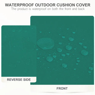 3" Deep Seat Cushion Ticking Stripe - Water-Resistant, 24" W x 24" D, Dark Green