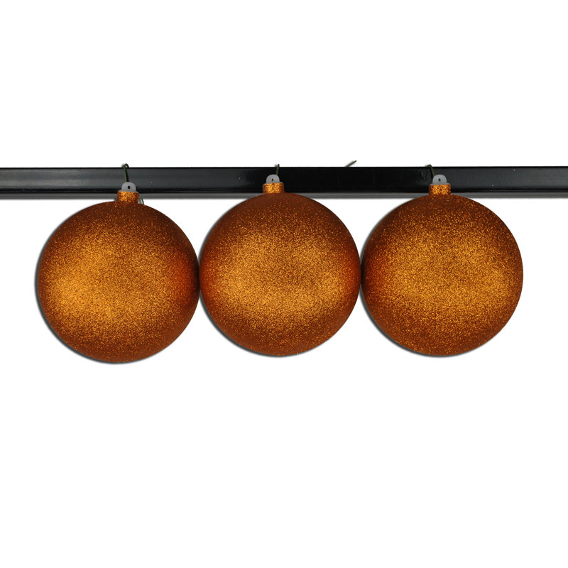 Shatterproof Ball Ornament, H 6 po x l 6 po x P 6 po, Orange