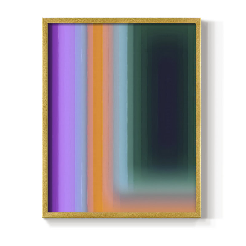 «Glitch Sequence I», reproduction encadrée - bois massif, H 11 po x l 9 po, Doré