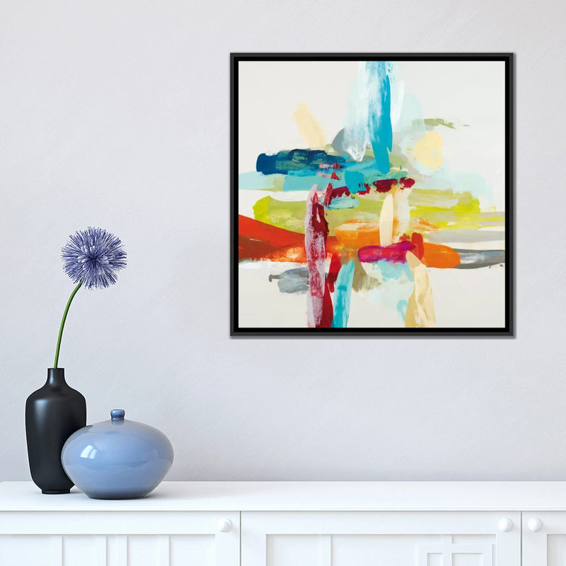 «Synergy I», reproduction sur toile, H 18 po x l 18 po x P 1,5 po, Toile avec cadre noir, Pas de tapis