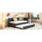Twin Size Daybed With Upholstered Trundle, Linen Ornament, Strong Bed Quality, No Box Spring, Gray Attribute Spring Required Upholstery, Practical Frame-1260155347