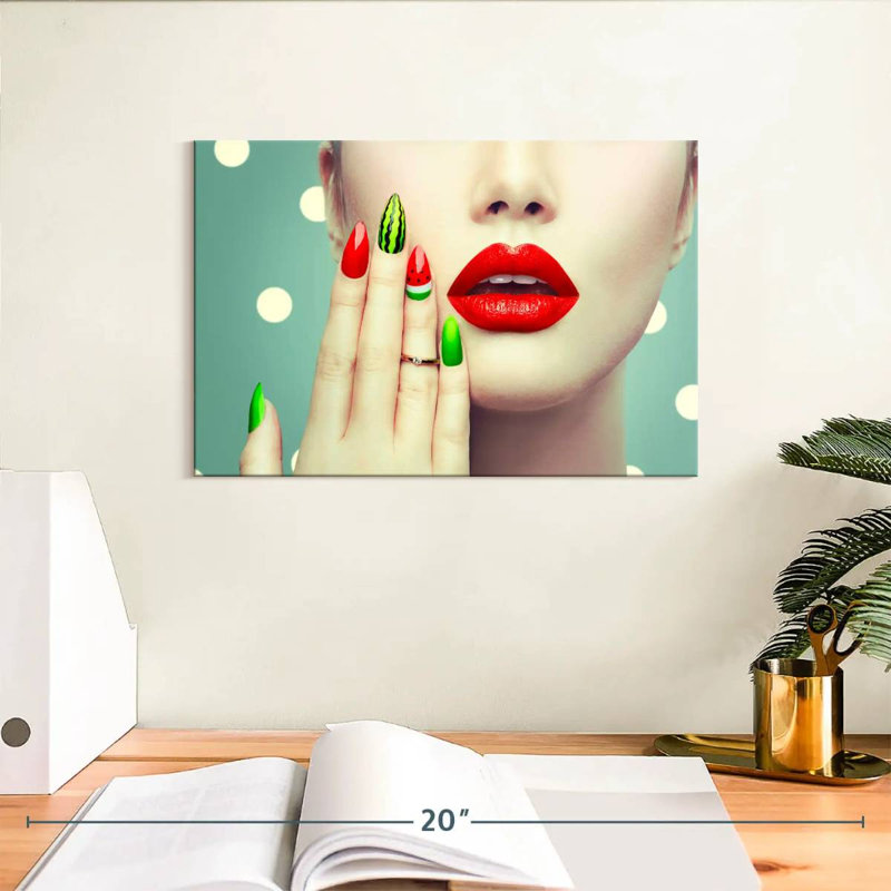 Shuttleworth Watermelon Stiletto Nails, 8" H x 12" W