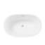 Baignoire autoportante en acrylique de 47 po - Baignoire de trempage en acrylique, baignoire blanche, baignoire autoportante de forme ovale avec trop-plein chromé et bonde escamotable