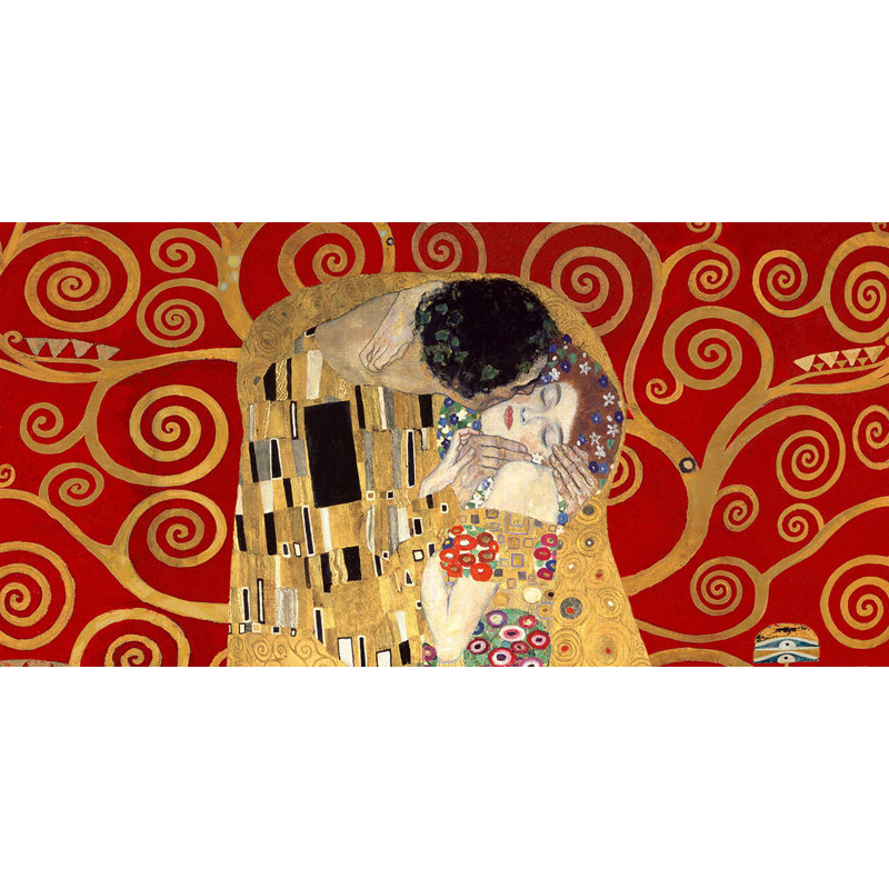 The Kiss by Gustav Klimt - Wrapped Canvas Painting, 50cm H x 100cm W x 4cm D