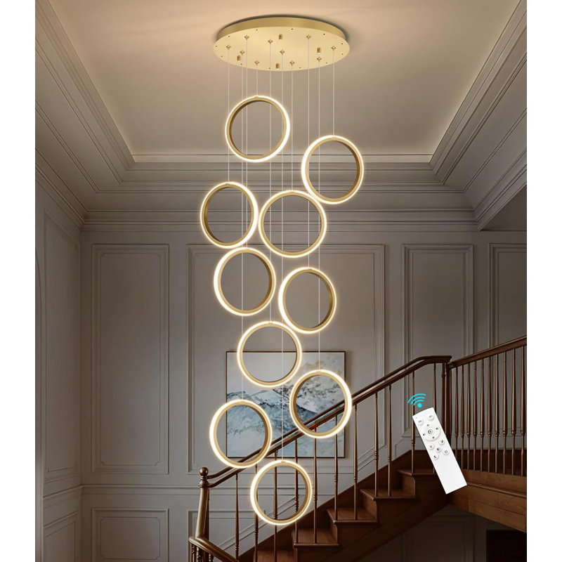 Lustre moderne à DEL, Noir mat