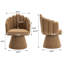 Fauteuil d'appoint rembourré pivotant à 360 ° avec dossier en forme de coquillage-1747436507