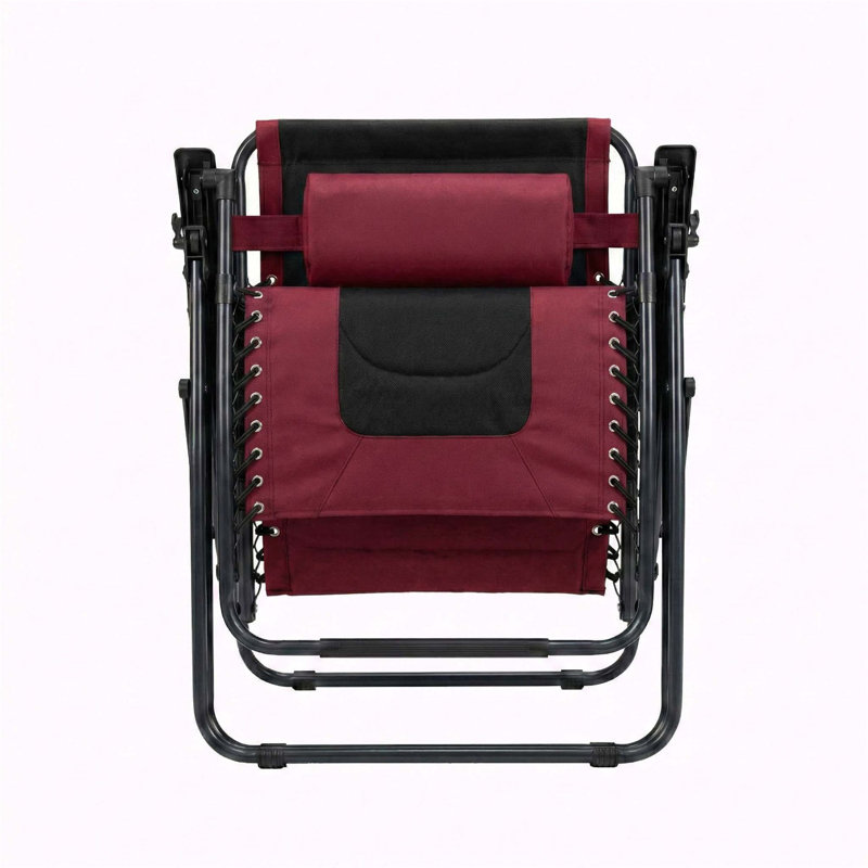 Reclining Zero Gravity Chair with Cushion, Black/Red