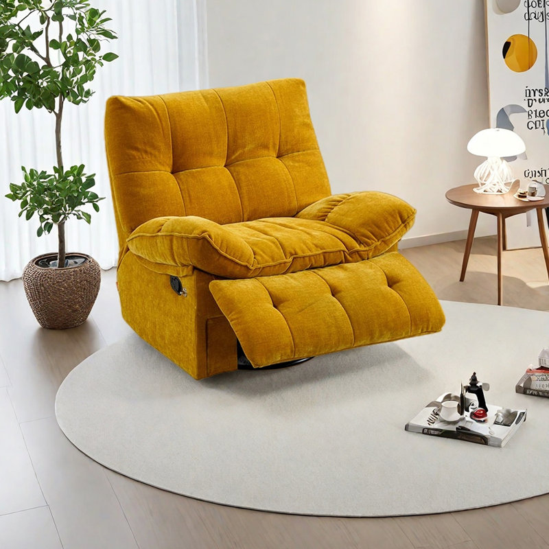 Fauteuil ergonomique rotatif en chenille, Orange