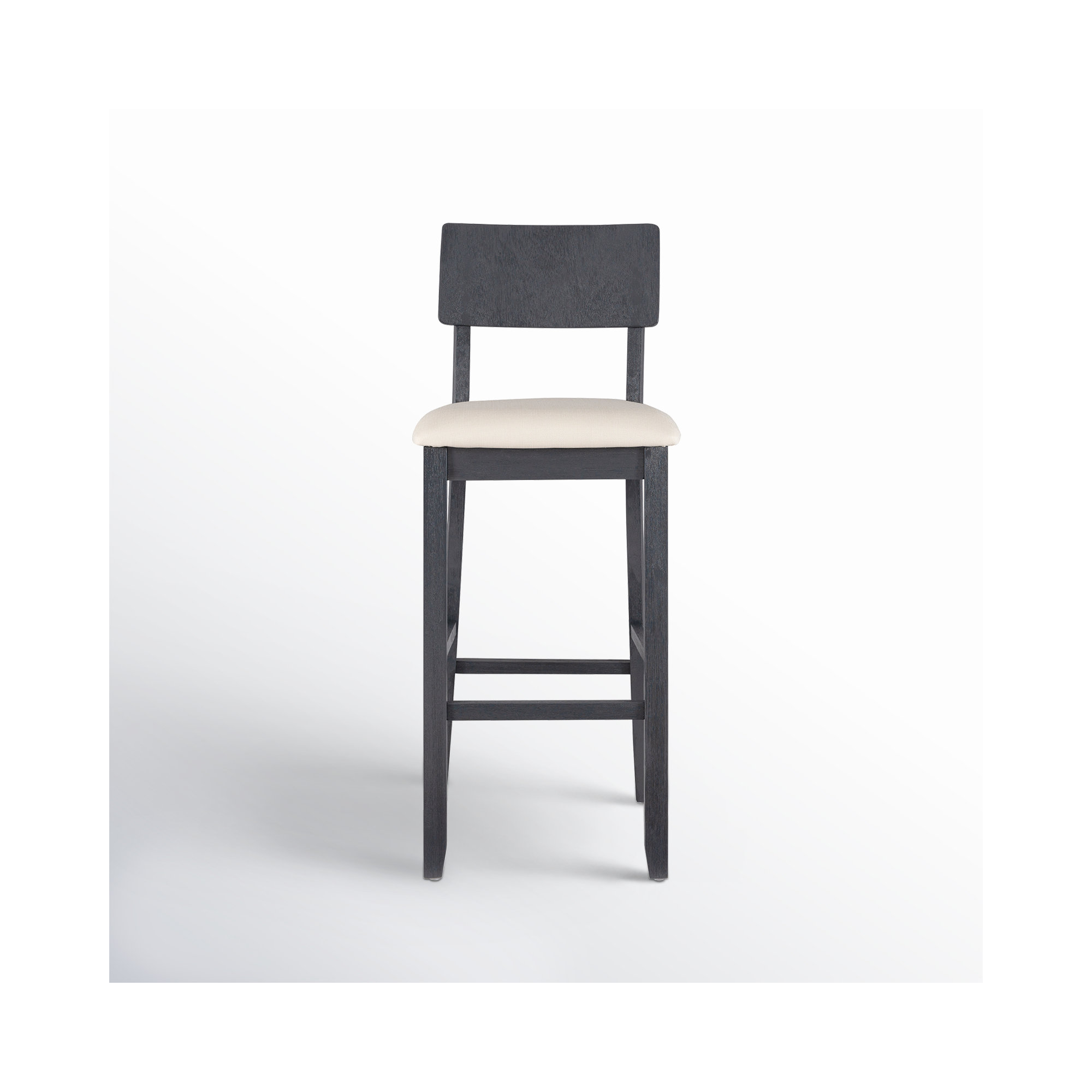 Paxton Upholstered Counter/Bar Stool, Bar Stool (30" Seat Height), Beige Seat/Dark Charcoal Frame
