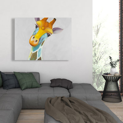 Girafe colorée - Toile africaine pour la chambre à coucher