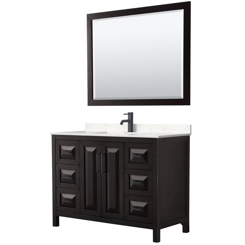 Daria 48'' W Single Vanity, Dark Espresso, Matte Black