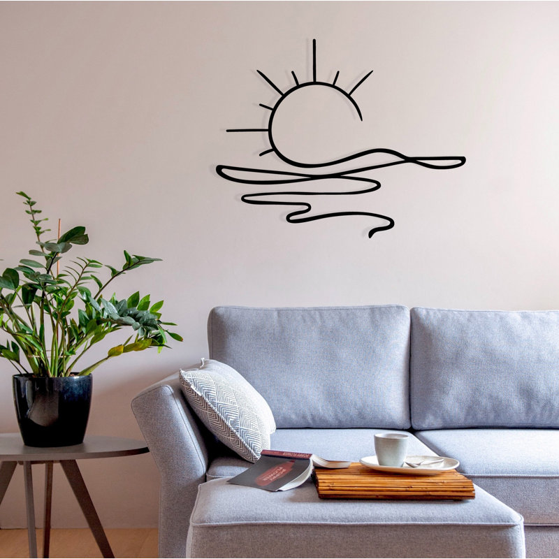 Élégant accessoire mural décoratif en métal, finition noire, 21,7 po x 17,3 po | Fabrication 100% métal (épaisseur: 0,05 pouce) | Parfait pour la décoration intérieure, le salon et les espaces de bureau, design durable et élégant