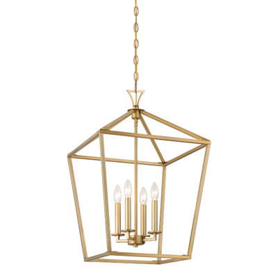 Hastings 4-Light Dimmable Geometric Lantern Chandelier