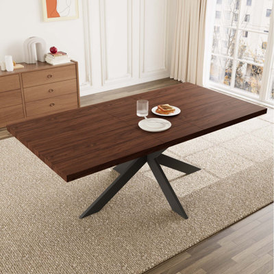 Triton Extendable Pedestal Dining Table with X-Metal Legs, Smooth Glide Mechanism, Space Saving For Small Areas, Kitchen Home Table Furniture (1 Table)