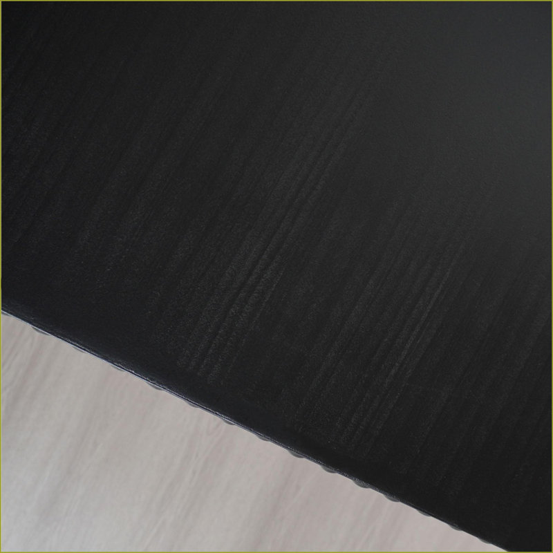 Table basse en bois noir compacte avec cascade courbée, polyvalente pour le salon et amp; Petits espaces, Noir