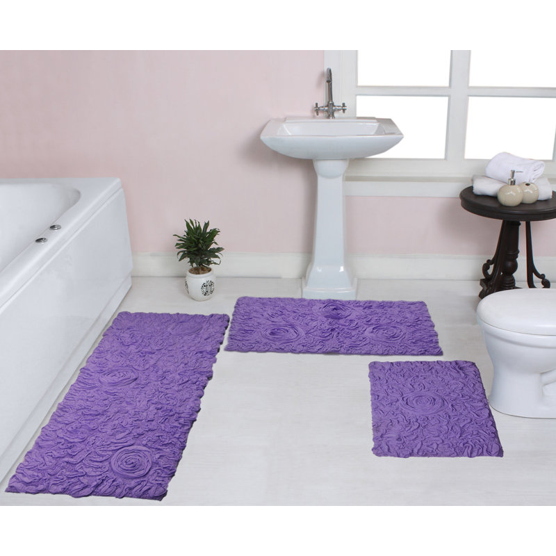 Tapis de bain 100% coton Schoenberger (ensemble de 3), Mauve
