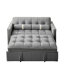 Canapé moderne avec coussins lombaires, velours gris 2 places de 55,5 po, poches latérales et lit gigogne escamotable pour salon, bureau, chambre à coucher, coussins en mousse-1754715017