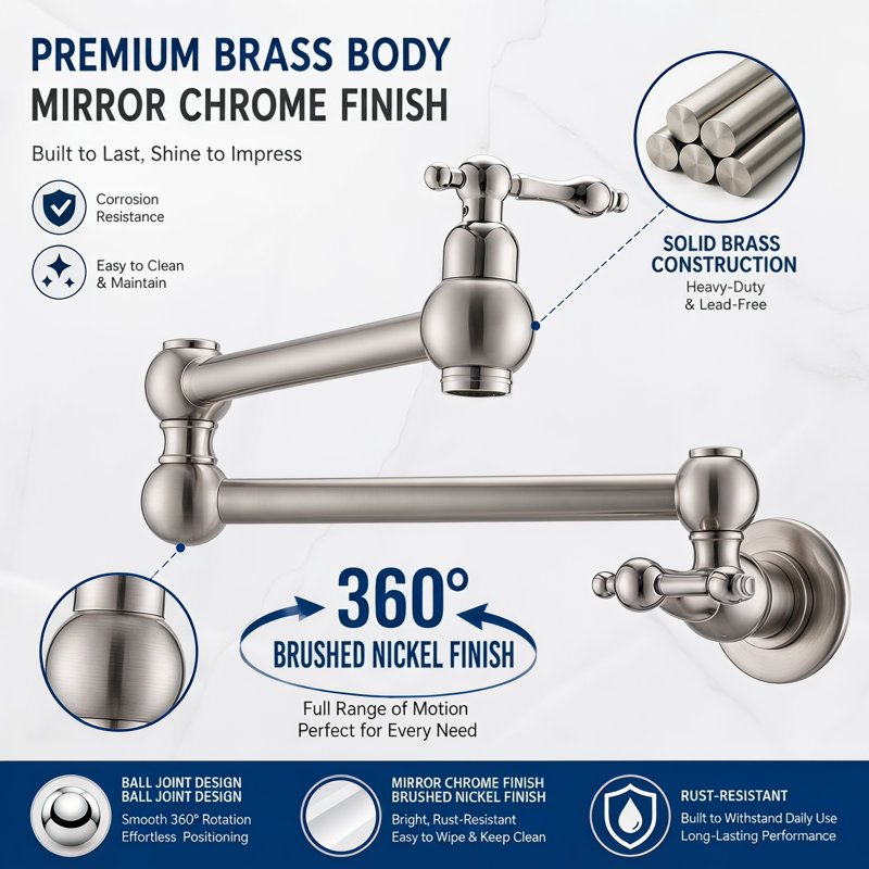 NOVEL Kitchen Faucet, Brushed Nickel, 1.8