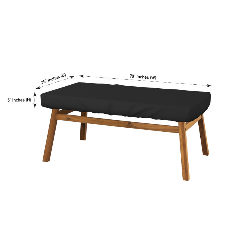 Couvercle de table rectangulaire pour patio, Noir, H 5 po x l 70 po x P 35 po