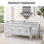 Banc de rangement avec repose-pieds en similicuir et boutons en cristal-21853773
