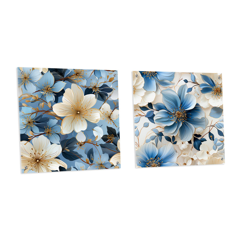 Blue Vintage Romance, H 16 po x l 33 po