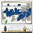 Tyrion Gouache Sapphire on Gray VI - Painting Print on Canvas-51146399-51146398