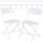Paquet de 10 chaises pliantes en plastique, capacité 350LB, chaises portatives empilables avec structure en acier, blanc-1788717867