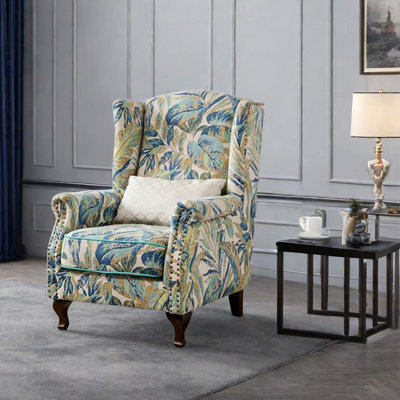 Sponge chenille jacquard recliner in solid wood
