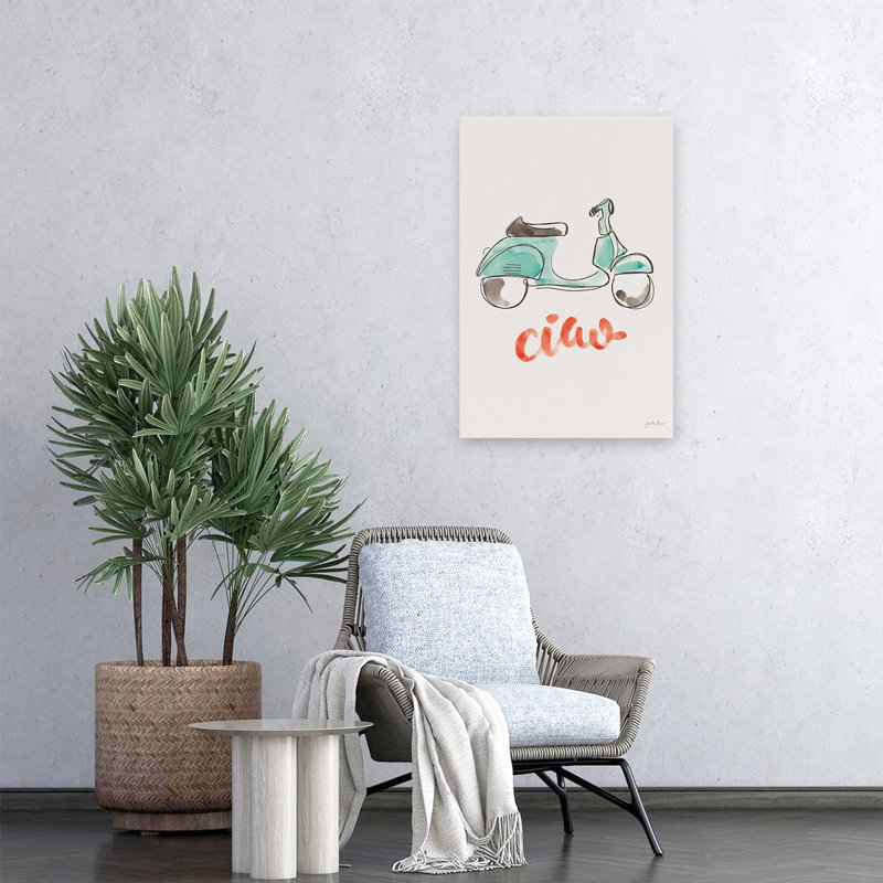Dessin de cia Vespa I - bleu aqua, H 24 po x l 16 po