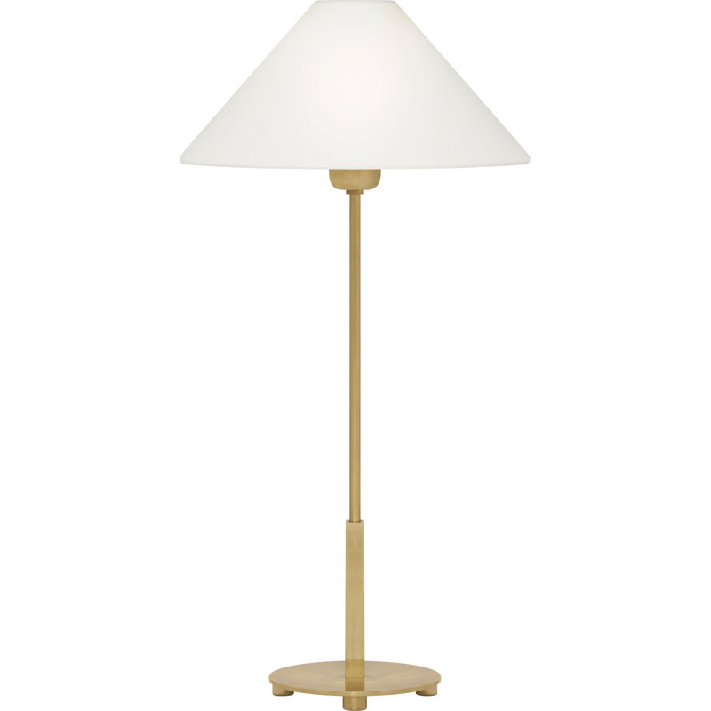 J. Randall Powers Hackney Table Lamp, Hand-Rubbed Antique Brass, Fabric