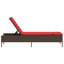  Chaise longue de patio brun, rotin PE rouge, acier thermolaqué-1505574160-1505574161