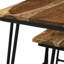 Table gigogne 3 pièces naturelle et noire avec pieds en épingle à cheveux