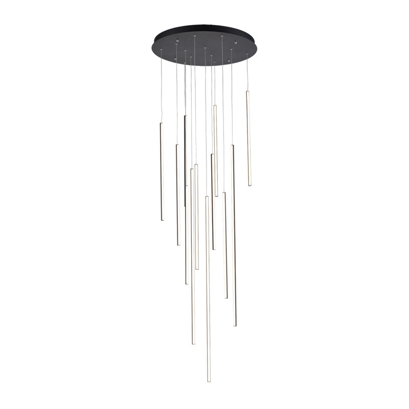 Polished Nickel and Black Aluminum LED Pendant Light