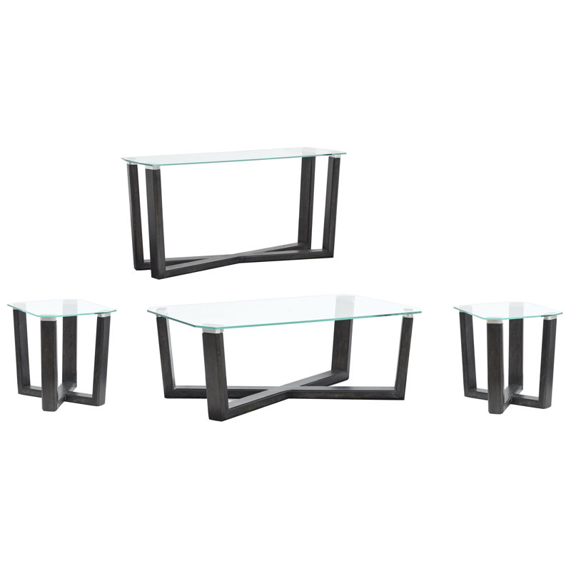 Table basse rectangulaire avec 2 tables de bout et canapé Wabbaseka