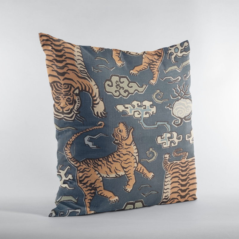 Oreiller luxueux en kimono Tiger, 22 po x 22 po, Coussin de sol
