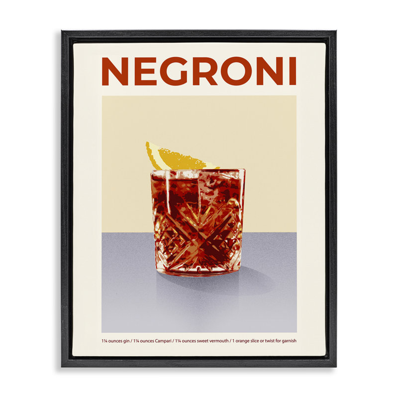 Cadre flottant Negroni Classic, conçu par Victoria Barnes, Cadre flottant noir de jais, H 21 po x l 17 po