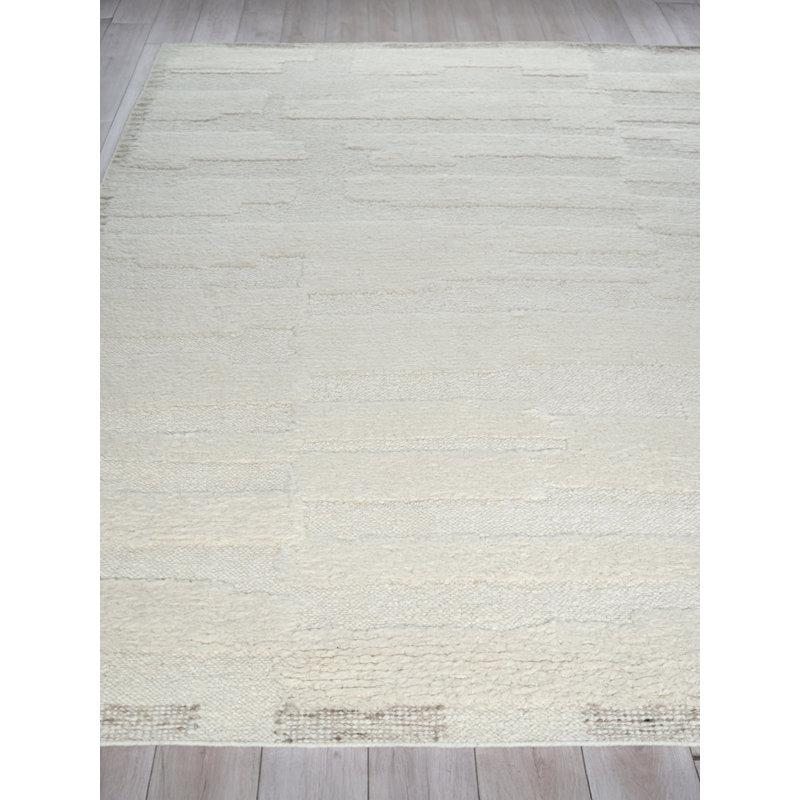 Cozi handloomed New Zealand Wool Ivory/Beige Area Rug, 10'X14'