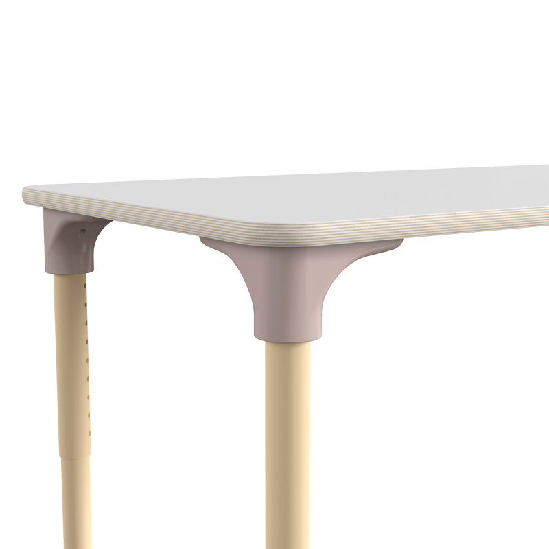 Bright Beginnings Adjustable Height Rectangular Activity Table, White/Brown