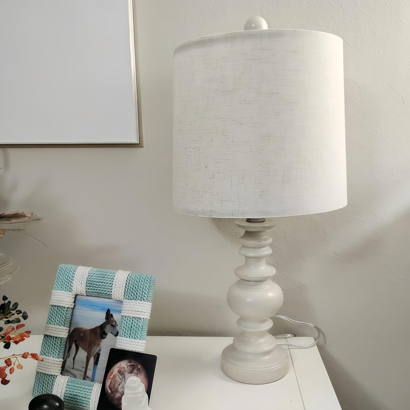 Ensemble de 2 lampes de table rustiques 20,5 / 24 "Tradition, Blanc, H 20,5 po x l 10 po x P 10 po