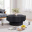 Table basse 31,5 "avec rangement Blossom - placage en bois naturel cannelé noir, pièce maîtresse du salon-1931995453