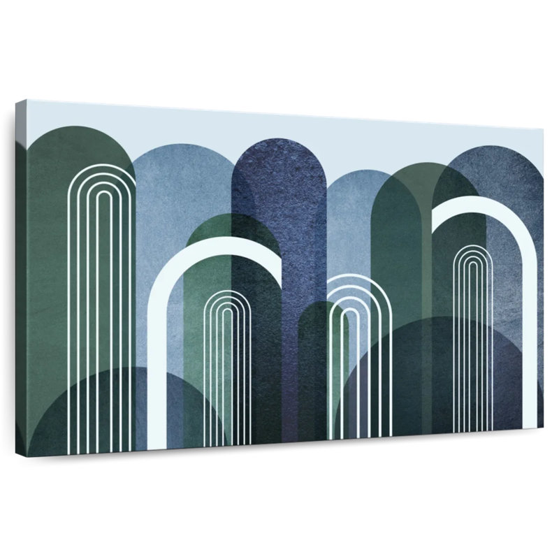 Avery Mid-Century Arches bleu marine émeraude, H 30 po x l 45 po
