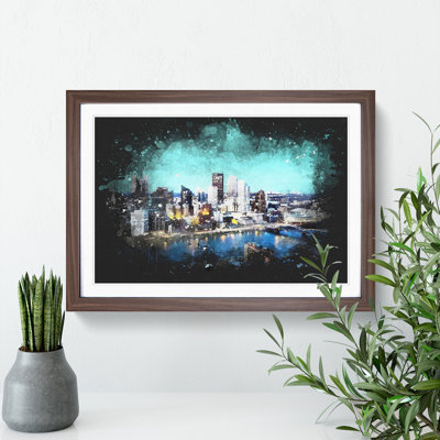 Skyline Of Pittsburgh - Single Picture Frame Print on Wood