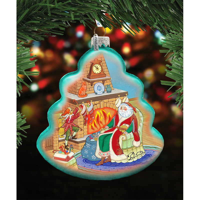 4'' Glass Holiday Shaped Ornament